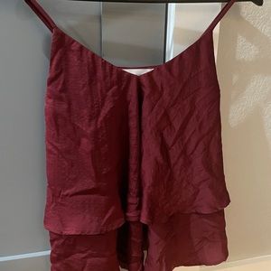 MAROON COWL NECK TANK TOP